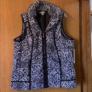 Laura Ashley zebra print polyester vest
